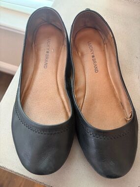 Lucky Brand Black Leather Ballet Flats